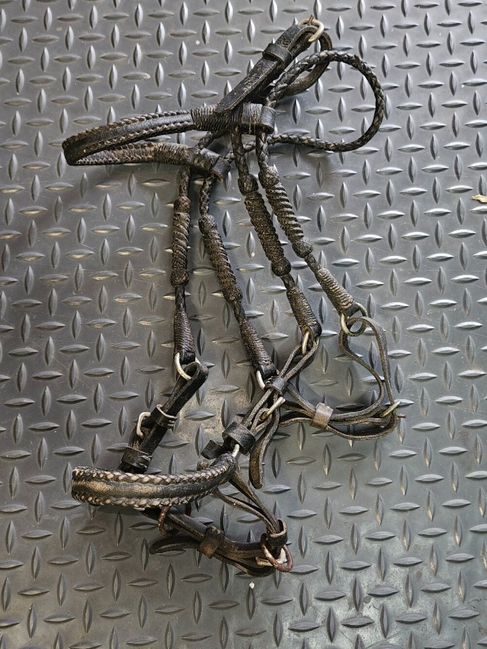 Leather Natural Rawhide Braided Headstall {#93-7}